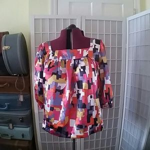 Satin flowy 3/4 sleeve top/blouse